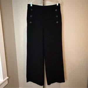 DKNY women’s black wide leg dress pants with metal grommets size 10